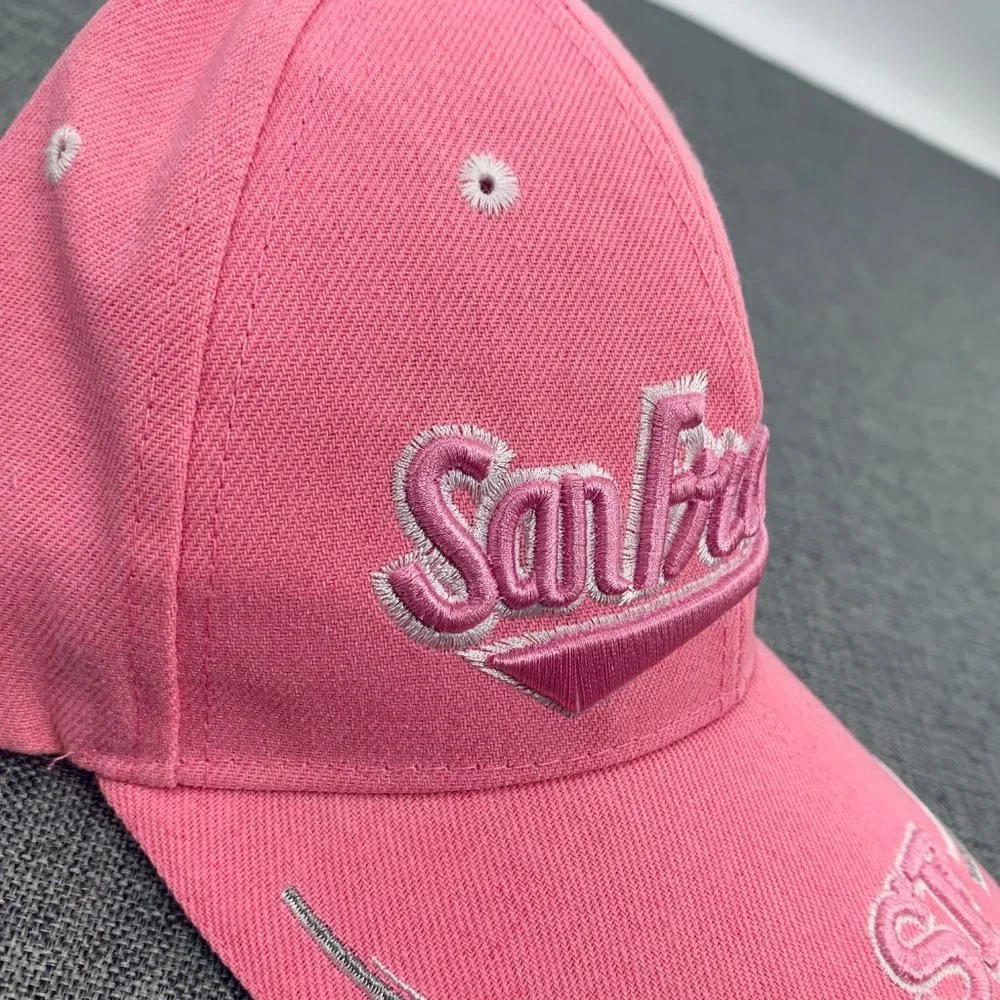San Francisco Pink Baseball‎ Cap Embroidered Adjustable Strap Hat Acrylic